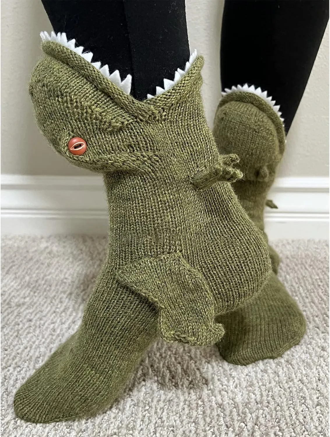 Yuemengxuan Knitted Crocodile Socks 3D Animal Socks Novelty Knitting Shark Fish Socks Fun Christmas Gift to Kids Adults