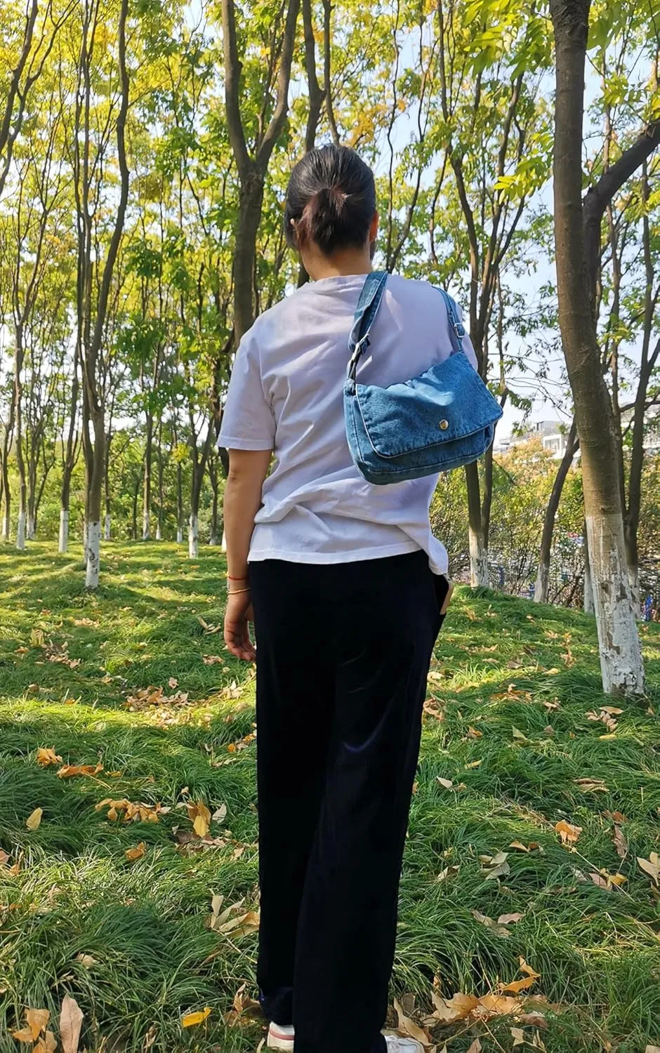 YunZh Denim Hobo Bag, Casual Style Lightweight Classic Retro Travel Shopper Purse Shoulder Handbag Messenger Bag