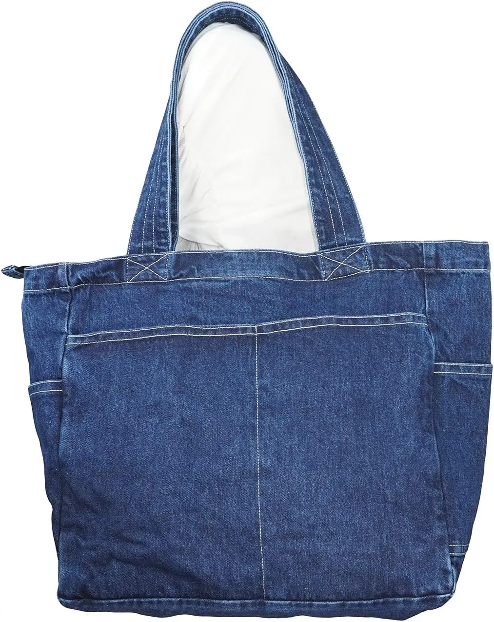 YunZh Denim Tote Bag Casual Style Lightweight Classic Retro Travel Shopper Shoulder Handbag