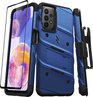 ZIZO Bolt Bundle for Galaxy A23 5G Case with Screen Protector Kickstand Holster Lanyard - Blue