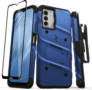 ZIZO Bolt Bundle for Nokia G400 5G Case with Screen Protector Kickstand Holster Lanyard - Blue