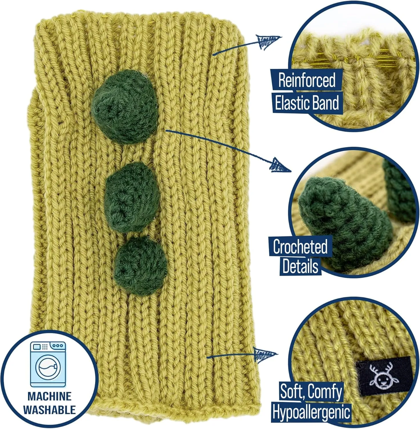 Zoo Snoods Dinosaur Costume - Warm Knit Dog Snood Wrap for Pets, Neck Ear Cover Protection, Halloween Winter (Small)