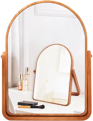 ZOROSY Wood Makeup Mirrors for New Years - Rectangle Wall-Mounted Mirrors Table Mirrors for Living Room - New Years Gifts (16.5" L x 12" W)